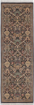 Pak-Persian Black Runner Hand Knotted 2'7" X 8'0"  Area Rug 700-156065