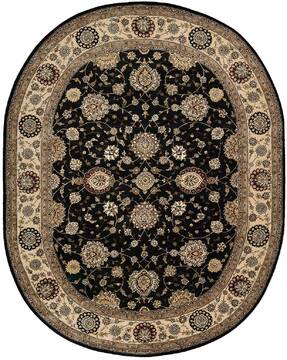 Nourison Nourison 2000 Blue Oval 8x11 ft and Larger Wool and Silk Carpet 156088