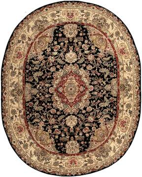 Nourison Nourison 2000 Black Oval 8x11 ft and Larger Wool and Silk Carpet 156090