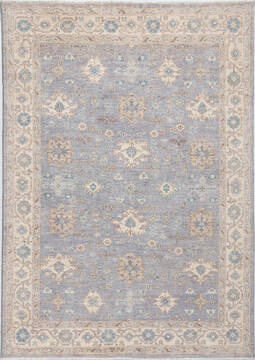 Afghan Chobi Light Blue Rectangle 5x7 ft Wool Carpet 156094
