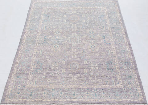 Chobi Grey Hand Knotted 40 X 60 Area Rug 700-156096 Image 1