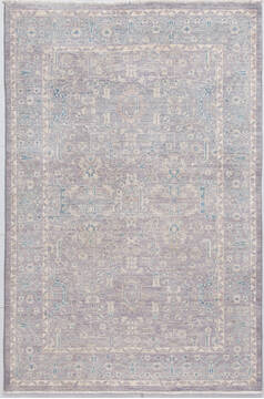 Afghan Chobi Grey Rectangle 4x6 ft Wool Carpet 156096