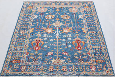 Chobi Blue Hand Knotted 40 X 510 Area Rug 700-156097 Image 1