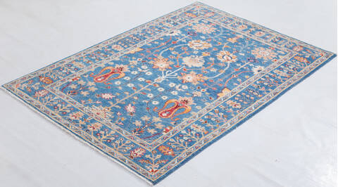 Chobi Blue Hand Knotted 40 X 510 Area Rug 700-156097 Image 2