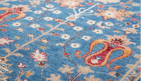 Chobi Blue Hand Knotted 40 X 510 Area Rug 700-156097 Image 3