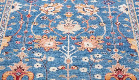 Chobi Blue Hand Knotted 40 X 510 Area Rug 700-156097 Image 5