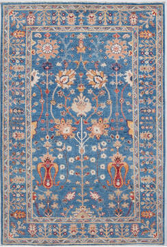 Chobi Blue Hand Knotted 4'0" X 5'10"  Area Rug 700-156097