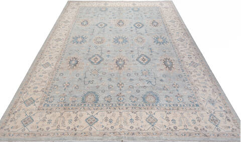 Chobi Light Gray Hand Knotted 100 X 137 Area Rug 700-156099 Image 1