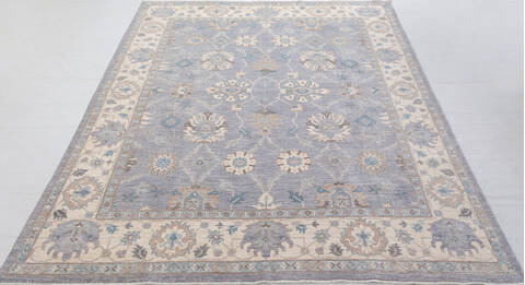 Chobi Light Blue Hand Knotted 80 X 98 Area Rug 700-156100 Image 1
