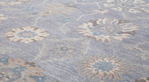 Chobi Light Blue Hand Knotted 80 X 98 Area Rug 700-156100 Image 3