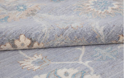 Chobi Light Blue Hand Knotted 80 X 98 Area Rug 700-156100 Image 7