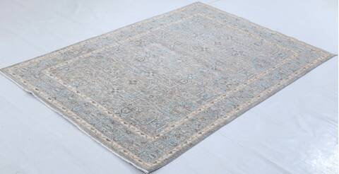 Chobi Light Gray Hand Knotted 410 X 70 Area Rug 700-156103 Image 2