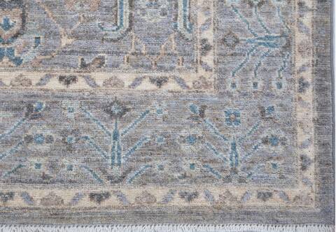 Chobi Light Gray Hand Knotted 410 X 70 Area Rug 700-156103 Image 4