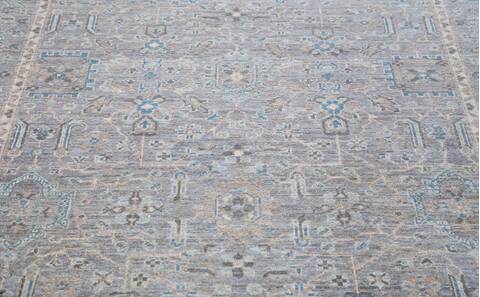 Chobi Light Gray Hand Knotted 410 X 70 Area Rug 700-156103 Image 5