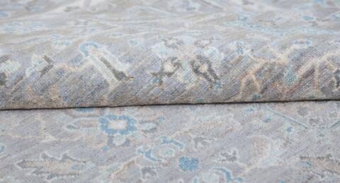 Chobi Light Gray Hand Knotted 410 X 70 Area Rug 700-156103 Image 7