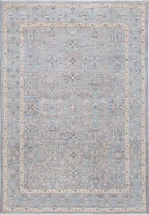 Chobi Light Gray Hand Knotted 410 X 70 Area Rug 700-156103 Image 0