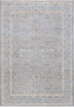 Chobi Light Gray Hand Knotted 4'10" X 7'0"  Area Rug 700-156103