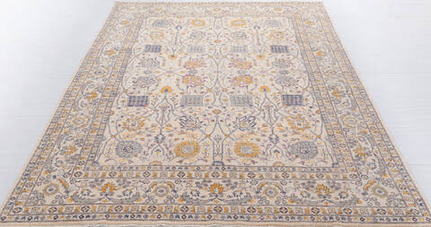 Chobi Beige Hand Knotted 80 X 101 Area Rug 700-156104 Image 1