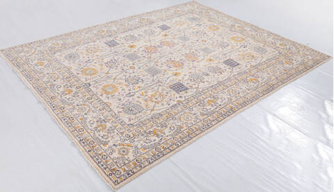 Chobi Beige Hand Knotted 80 X 101 Area Rug 700-156104 Image 2