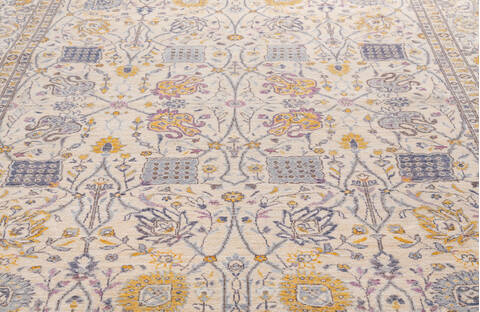 Chobi Beige Hand Knotted 80 X 101 Area Rug 700-156104 Image 5