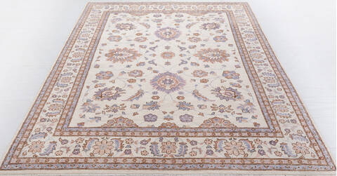 Chobi Beige Hand Knotted 82 X 100 Area Rug 700-156105 Image 1