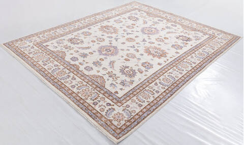 Chobi Beige Hand Knotted 82 X 100 Area Rug 700-156105 Image 2