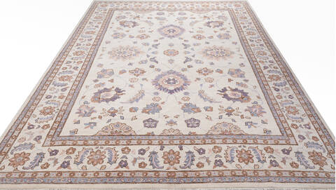 Chobi Beige Hand Knotted 100 X 131 Area Rug 700-156106 Image 1