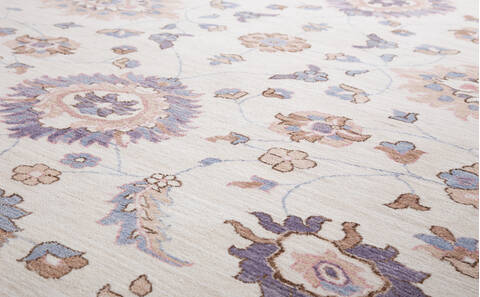 Chobi Beige Hand Knotted 100 X 131 Area Rug 700-156106 Image 3