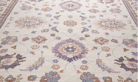 Chobi Beige Hand Knotted 100 X 131 Area Rug 700-156106 Image 4