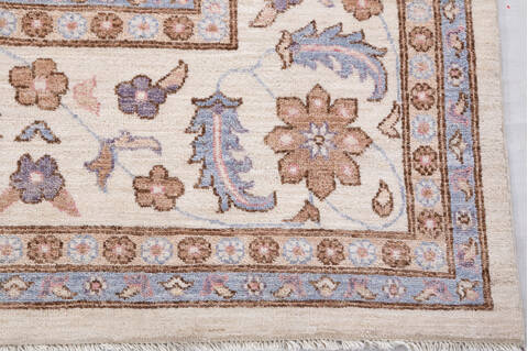 Chobi Beige Hand Knotted 100 X 131 Area Rug 700-156106 Image 5