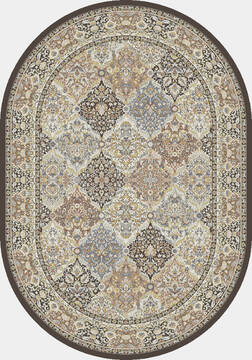 Dynamic ANCIENT GARDEN Brown Oval 5x8 ft  Carpet 156133