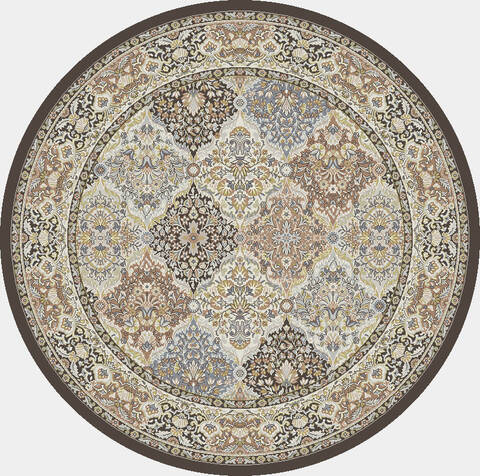 Dynamic ANCIENT GARDEN Brown Round 710 X 710 Area Rug ANR8570083235 801-156136 Image 0