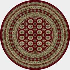 Dynamic ANCIENT GARDEN Red Round 5'3" X 5'3" Area Rug ANR5571021293 801-156138