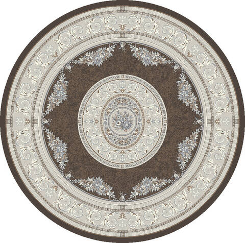 Dynamic ANCIENT GARDEN Brown Round 53 X 53 Area Rug ANR5572263295 801-156145 Image 0