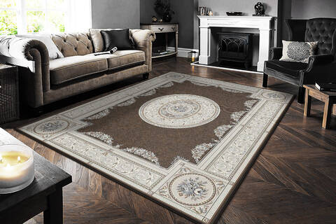 Dynamic ANCIENT GARDEN Brown Oval 67 X 96 Area Rug ANOV71057226329 801-156149 Image 1