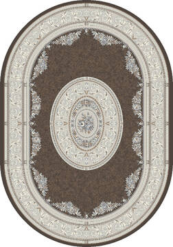 Dynamic ANCIENT GARDEN Brown Oval 7x9 ft  Carpet 156149