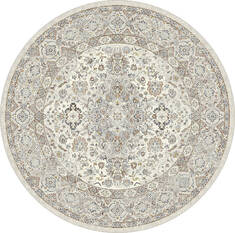 Dynamic ANCIENT GARDEN Beige Round 5'3" X 5'3" Area Rug ANR5572756295 801-156152