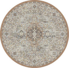 Dynamic ANCIENT GARDEN Multicolor Round 5 to 6 ft  Carpet 156159