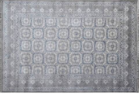 Geometric Grey Hand Knotted 56 X 80  Area Rug 660-156692 Image 2