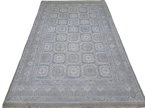 Geometric Grey Hand Knotted 56 X 80  Area Rug 660-156692 Image 0