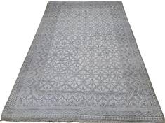 Floral Grey Hand Knotted 5'6" X 8'0"  Area Rug 660-156693