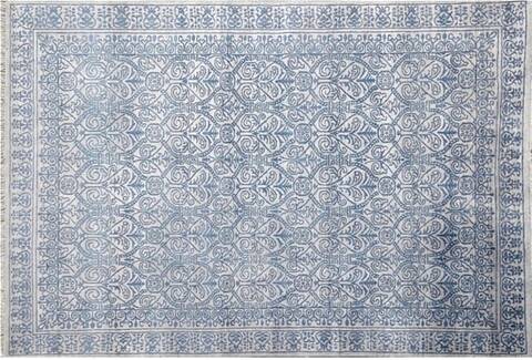 Floral Grey Hand Knotted 56 X 80 Area Rug 660-156694 Image 2