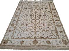 Agra Beige Hand Knotted 6'0" X 8'0"  Area Rug 660-156702