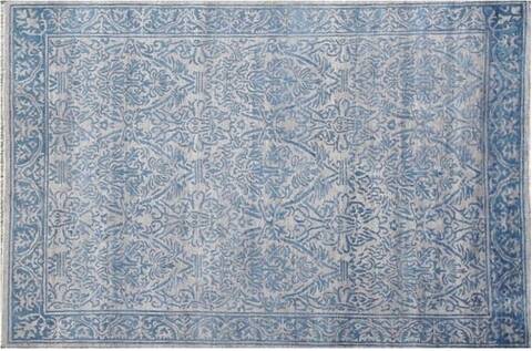 Bhadohi Grey Hand Knotted 56 X 80 Area Rug 660-156724 Image 2