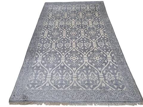 Bhadohi Grey Hand Knotted 56 X 80  Area Rug 660-156726 Image 0