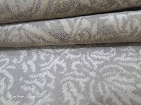 Bhadohi Grey Hand Knotted 56 X 80 Area Rug 660-156728 Image 1