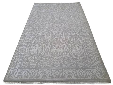 Bhadohi Grey Hand Knotted 56 X 80 Area Rug 660-156728 Image 0