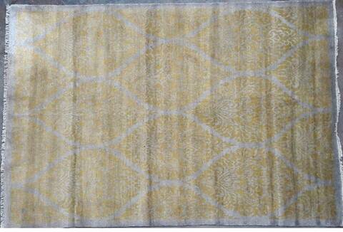 Bhadohi Grey Hand Knotted 56 X 80 Area Rug 660-156729 Image 2