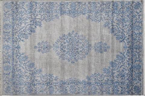Bhadohi Grey Hand Knotted 56 X 80 Area Rug 660-156730 Image 2