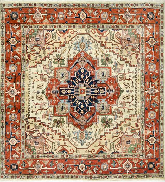 Heriz Multicolor Hand Knotted 80 X 100  Area Rug 660-156738 Image 0